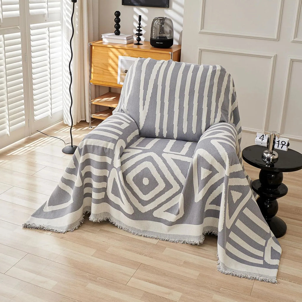 BOHO Couch Cover In Gray