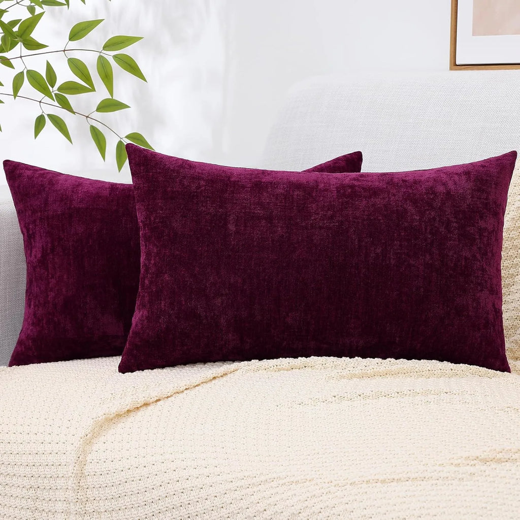 Dyed Neutral Chenille Throw Pillowcase 2 Pack - Rhododendron