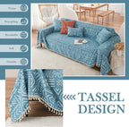 BOHO Couch Cover In Brick Blue