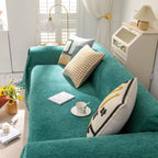 Soild Couch Cover In Tassel Green