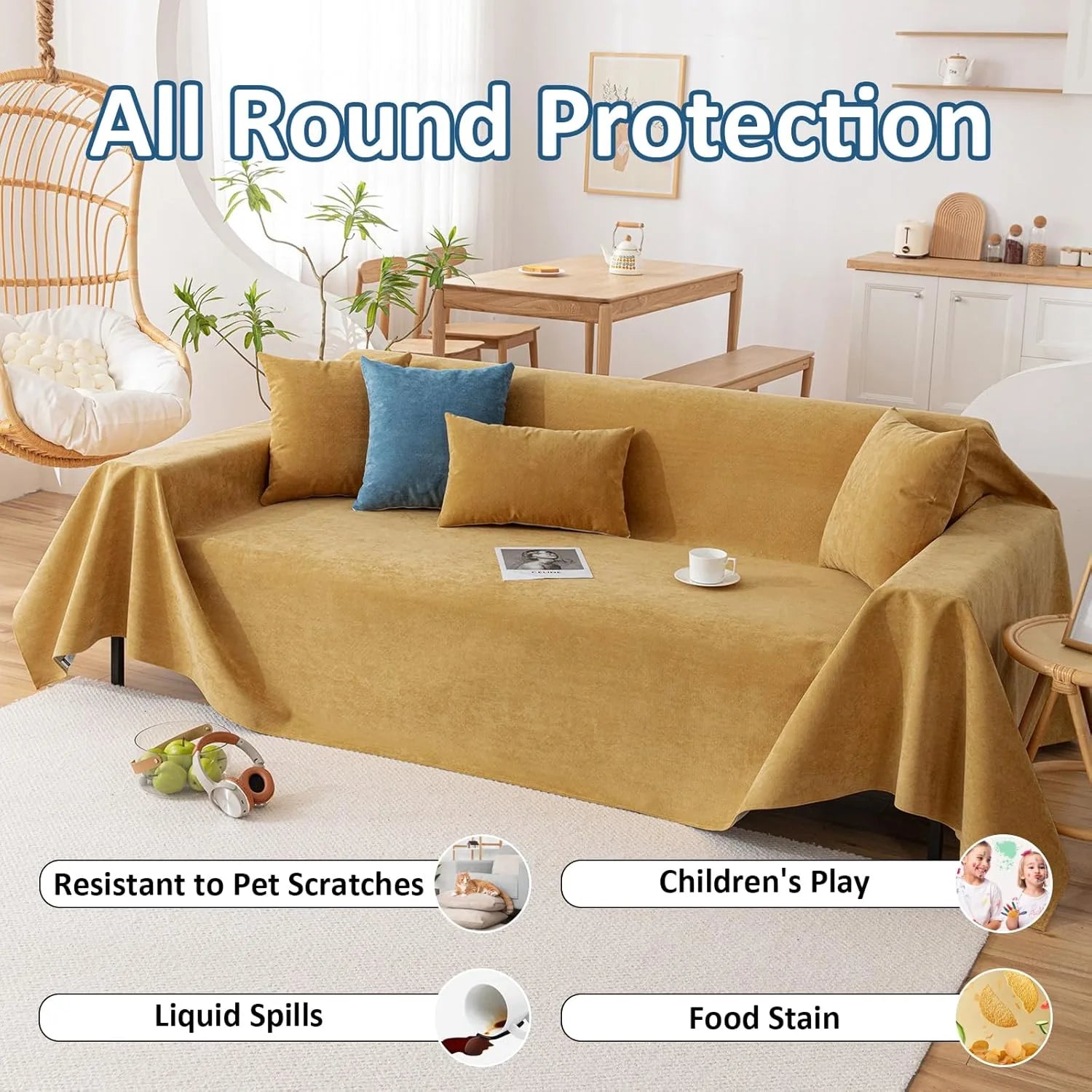 Waterproof Couch Cover In Yellow