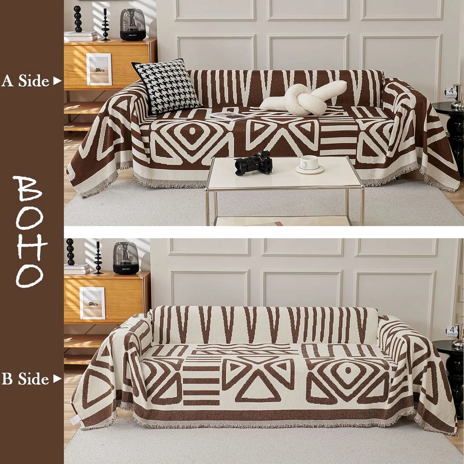 BOHO Couch Cover In Chocolate