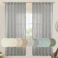 Light filtering Neutral Linen Curtain - Grey