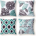 Nature Patterns Printing Throw Pillowcase 4 Pack - Black