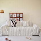 Geometric Couch Cover In Fur White