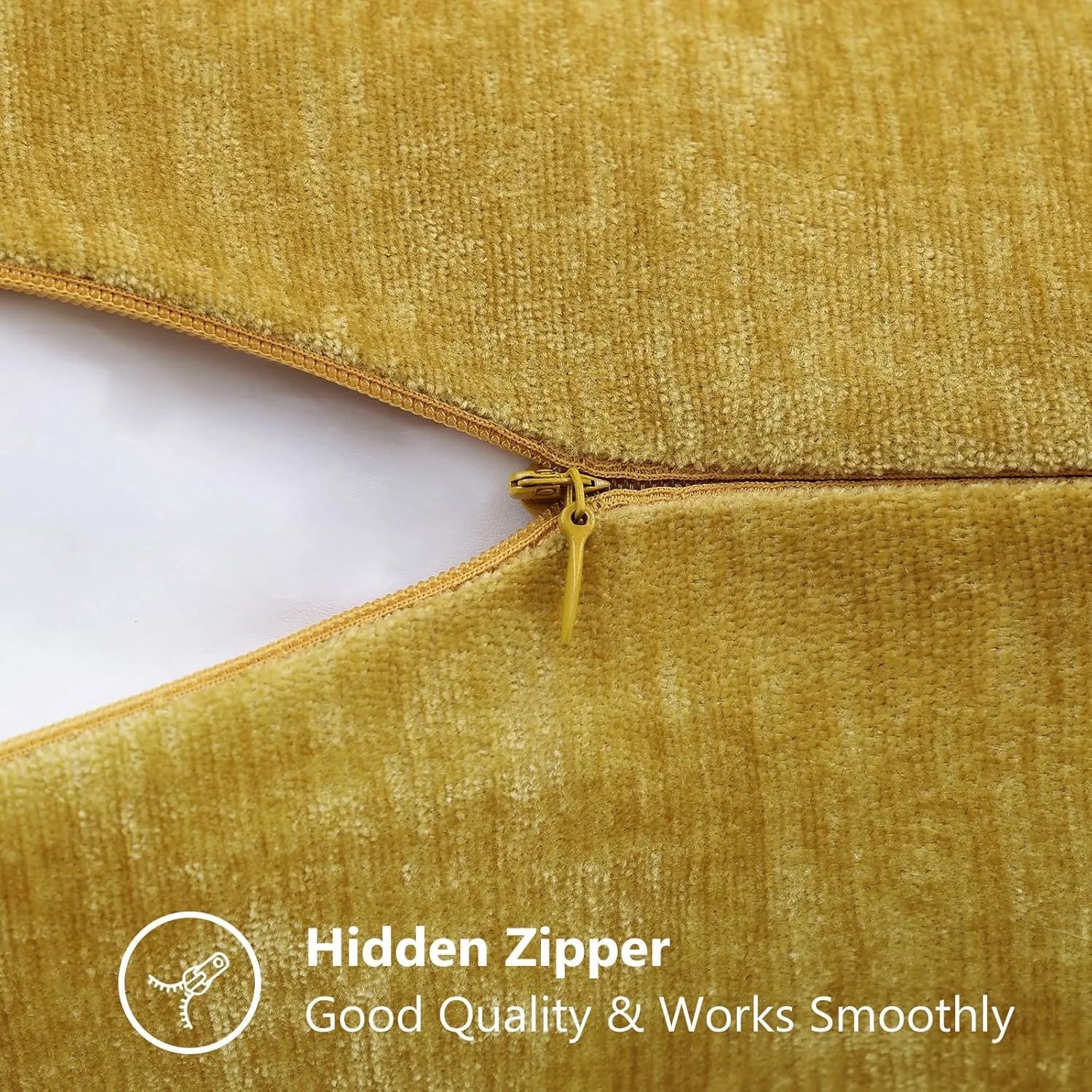 Dyed Neutral Chenille Throw Pillowcase 2 Pack - Mineral Yellow