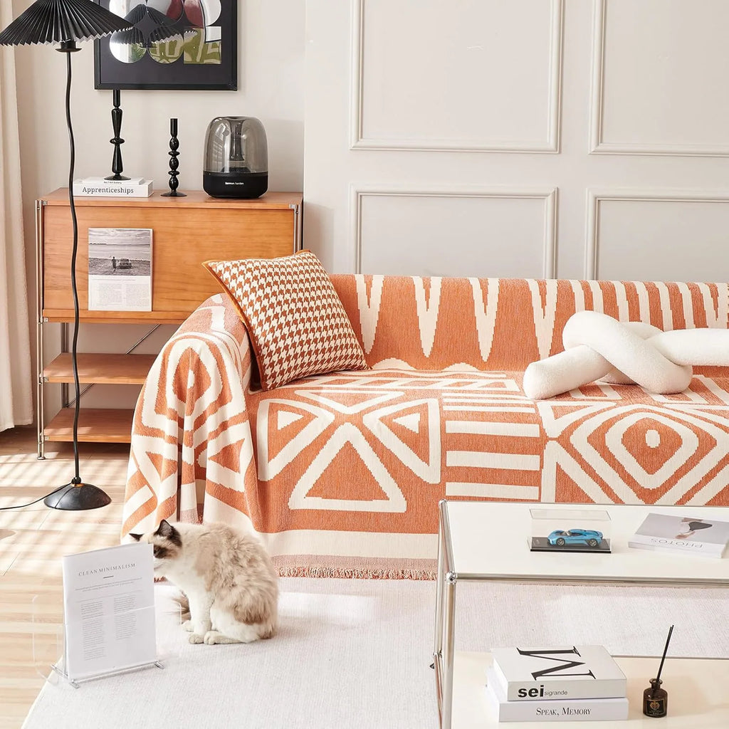 BOHO Couch Cover In Orange