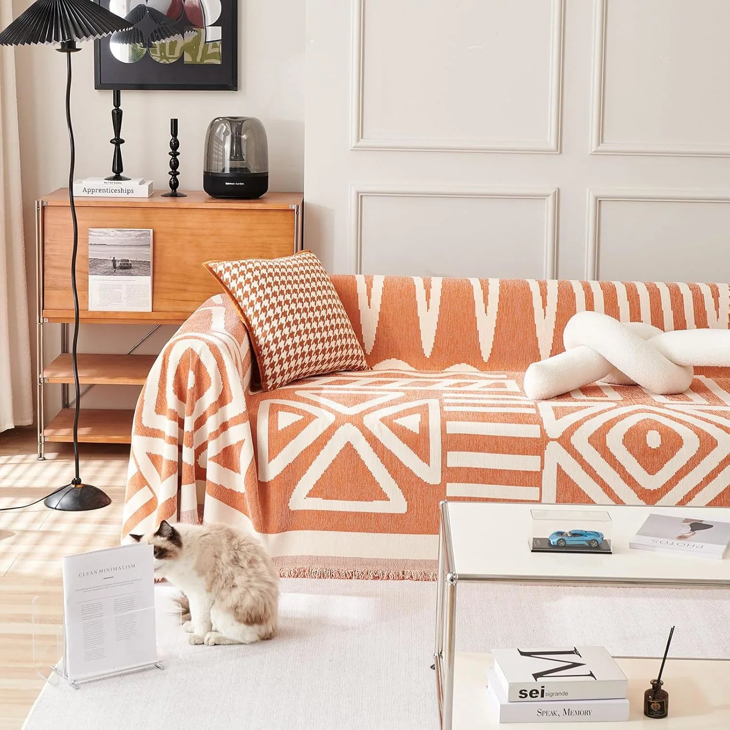BOHO Couch Cover In Orange