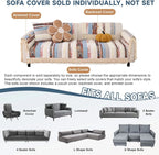 Couch Cushion Cover In Stripe Blue