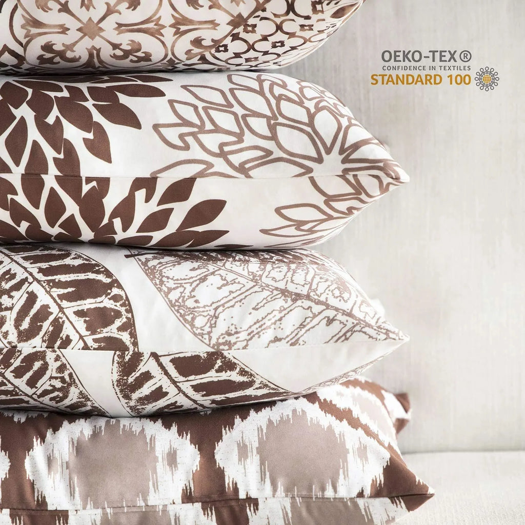 Nature Patterns Printing Throw Pillowcase 4 Pack - Caramel
