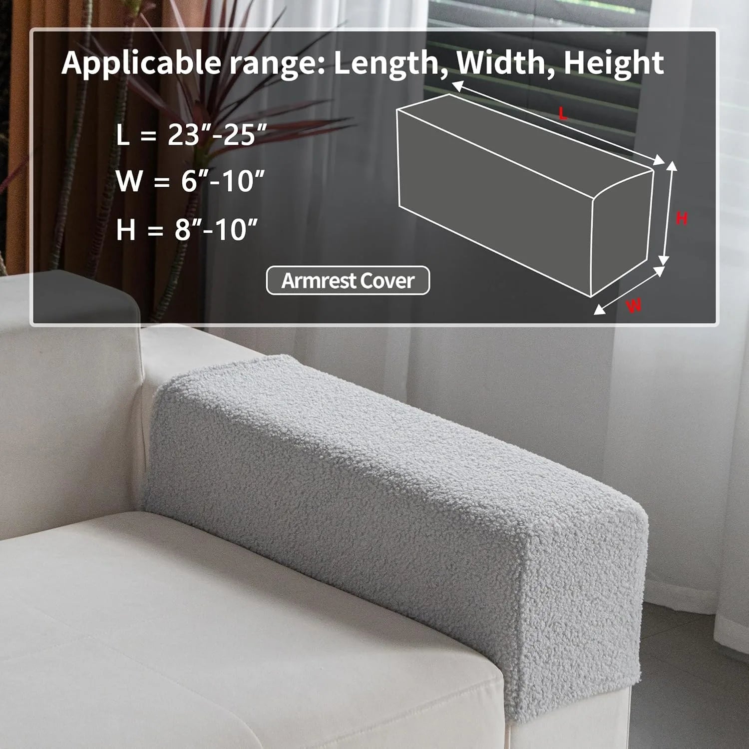 Performance Solid Bouclé Stretch Sofa Cushion Cover - Light Gray