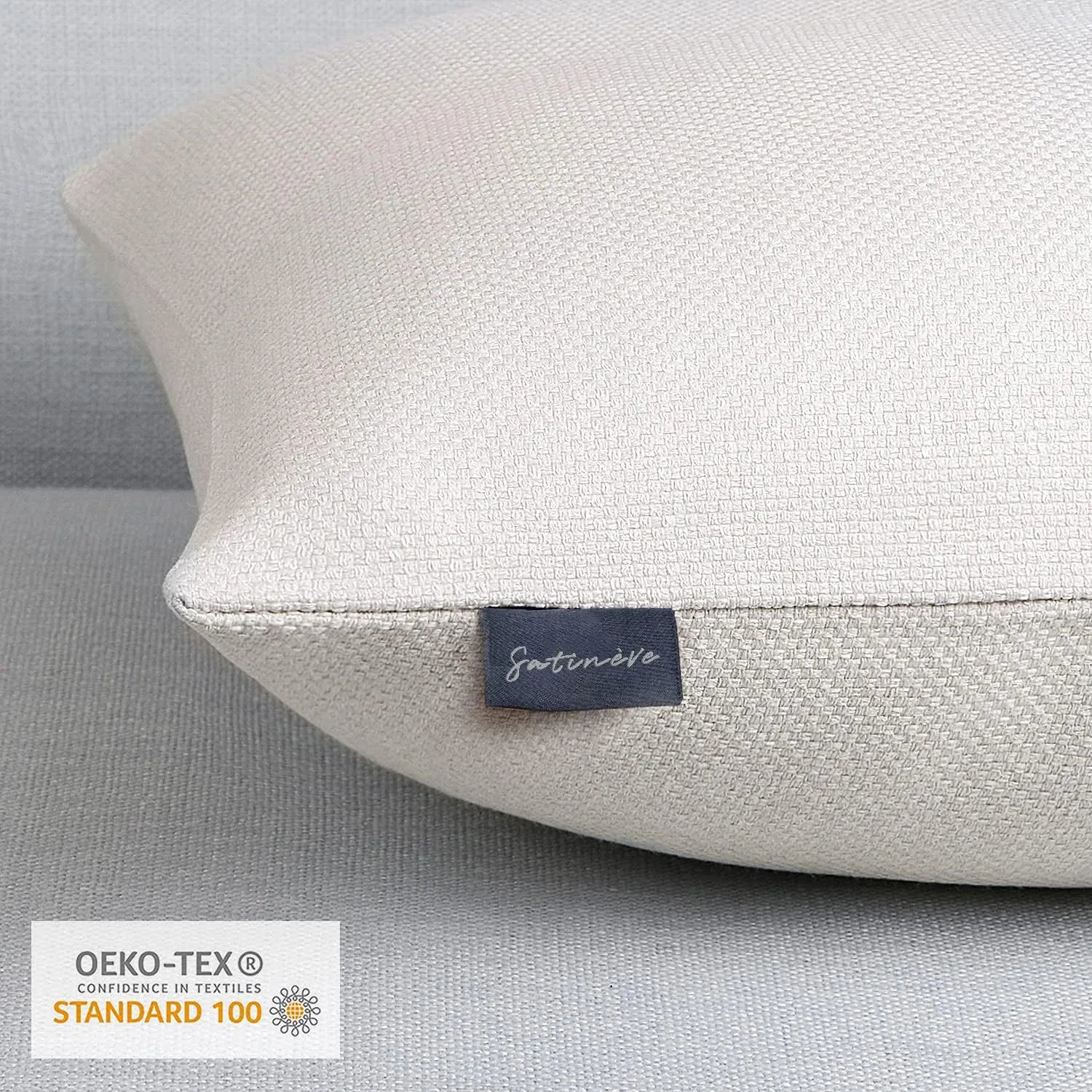 Vintage Triple Button Linen Throw Pillowcase 2 Pack - Off-White