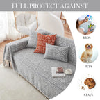 BOHO Couch Cover In Brick Gray