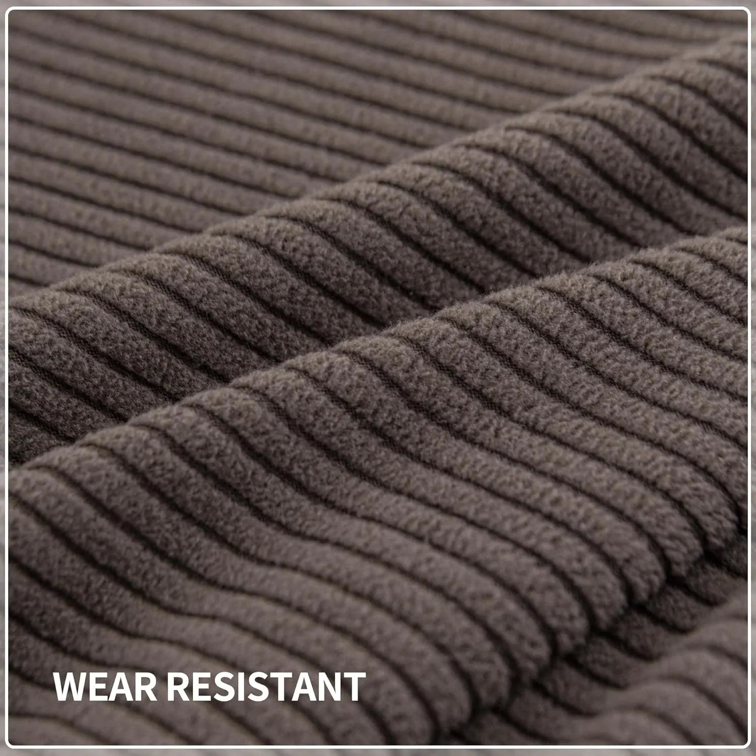 Performance Solid Striped Stretch Sofa Cushion Cover - Brown