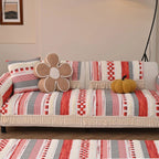 Couch Cushion Cover In Stripe Pink