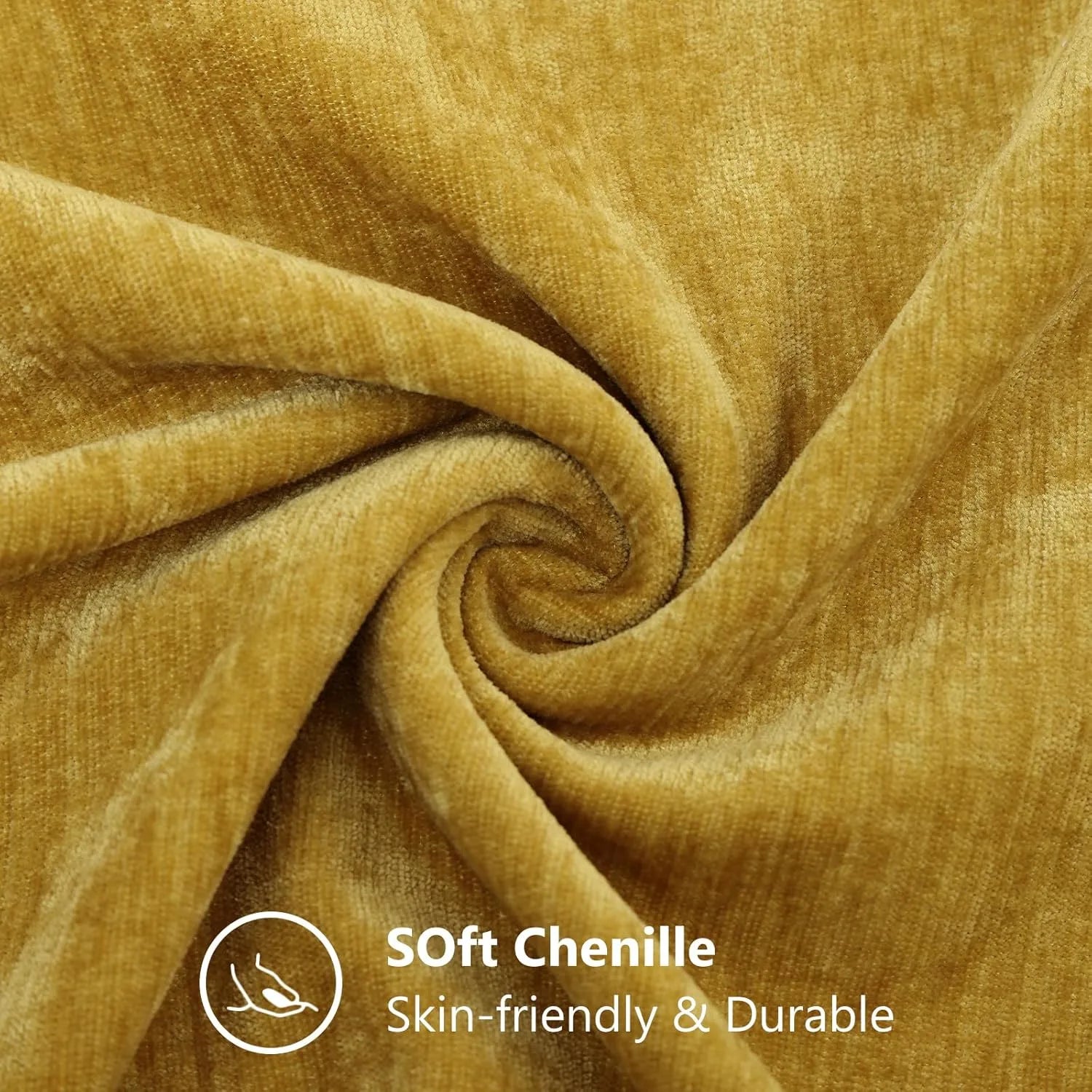 Dyed Neutral Chenille Throw Pillowcase 2 Pack - Mineral Yellow