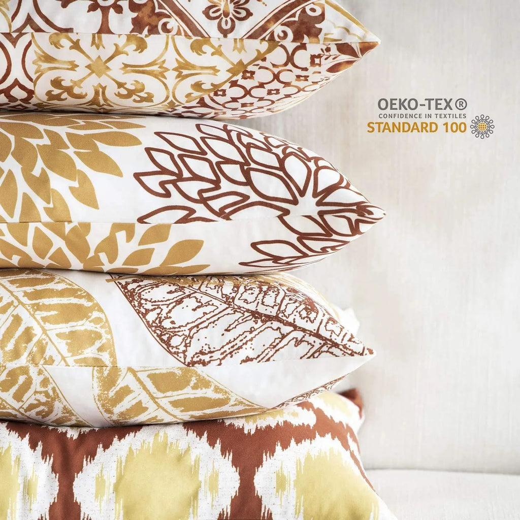 Nature Patterns Printing Throw Pillowcase 4 Pack - Orange