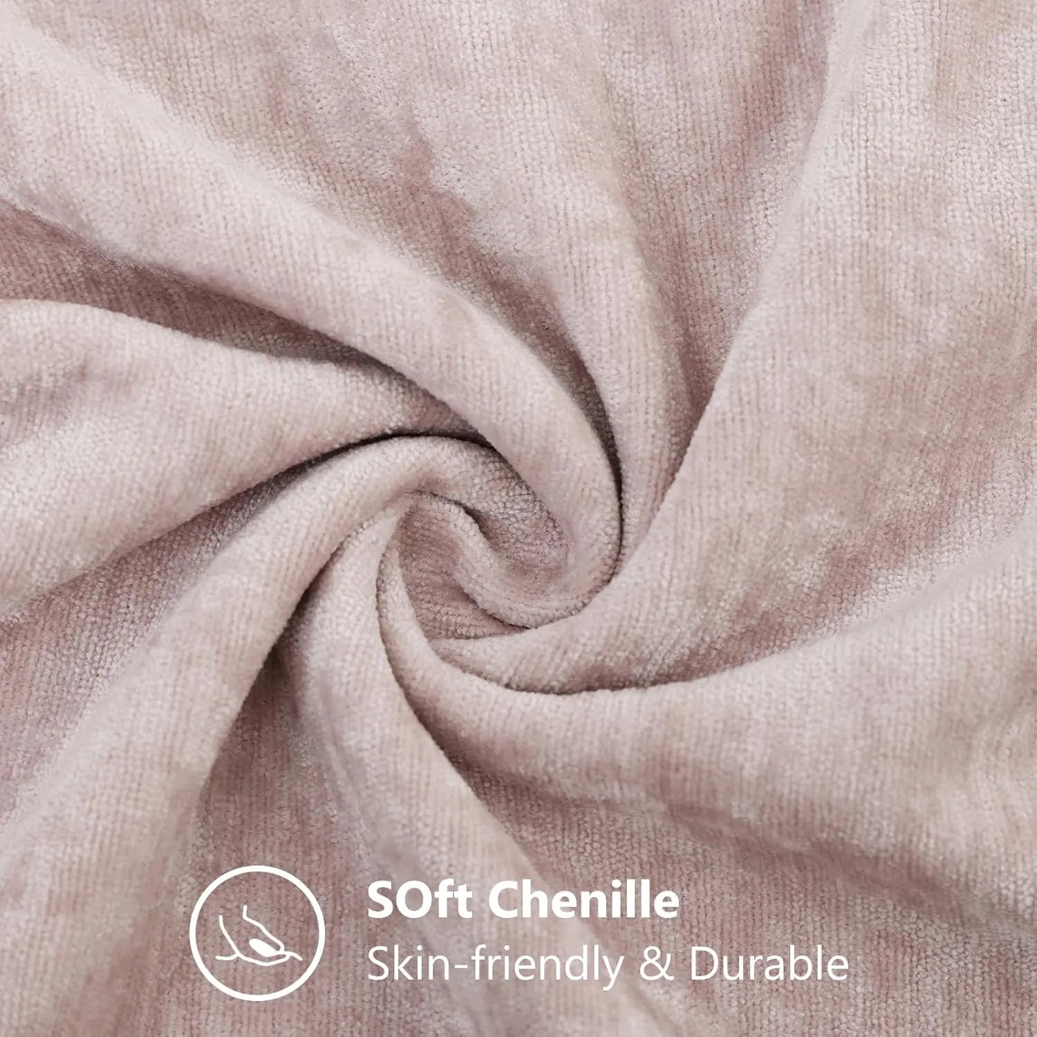 Dyed Neutral Chenille Throw Pillowcase 2 Pack - Blush Pink