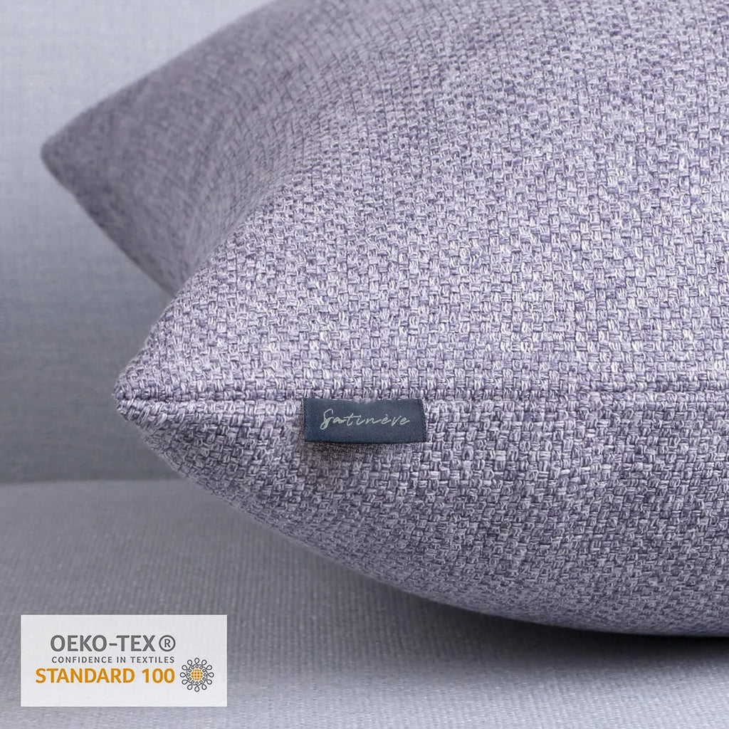 Vintage Triple Button Linen Throw Pillowcase 2 Pack - Light Purple