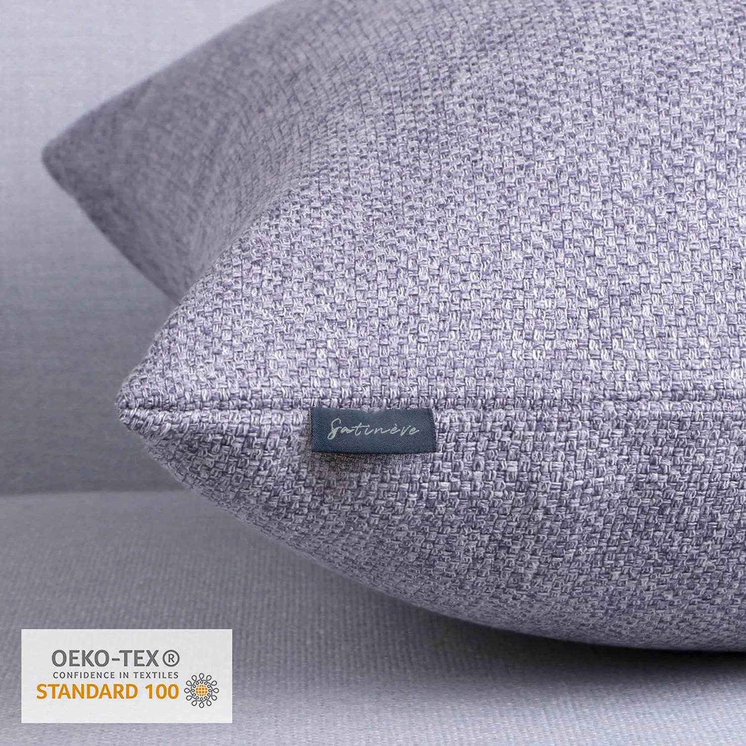 Vintage Triple Button Linen Throw Pillowcase 2 Pack - Light Purple