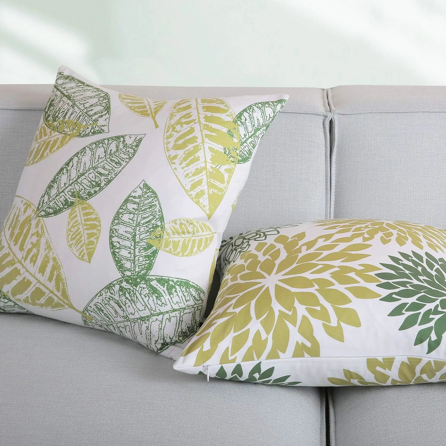 Nature Patterns Printing Throw Pillowcase 4 Pack - Dark Green