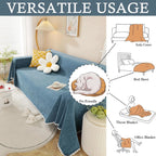 Soild Couch Cover In Blue