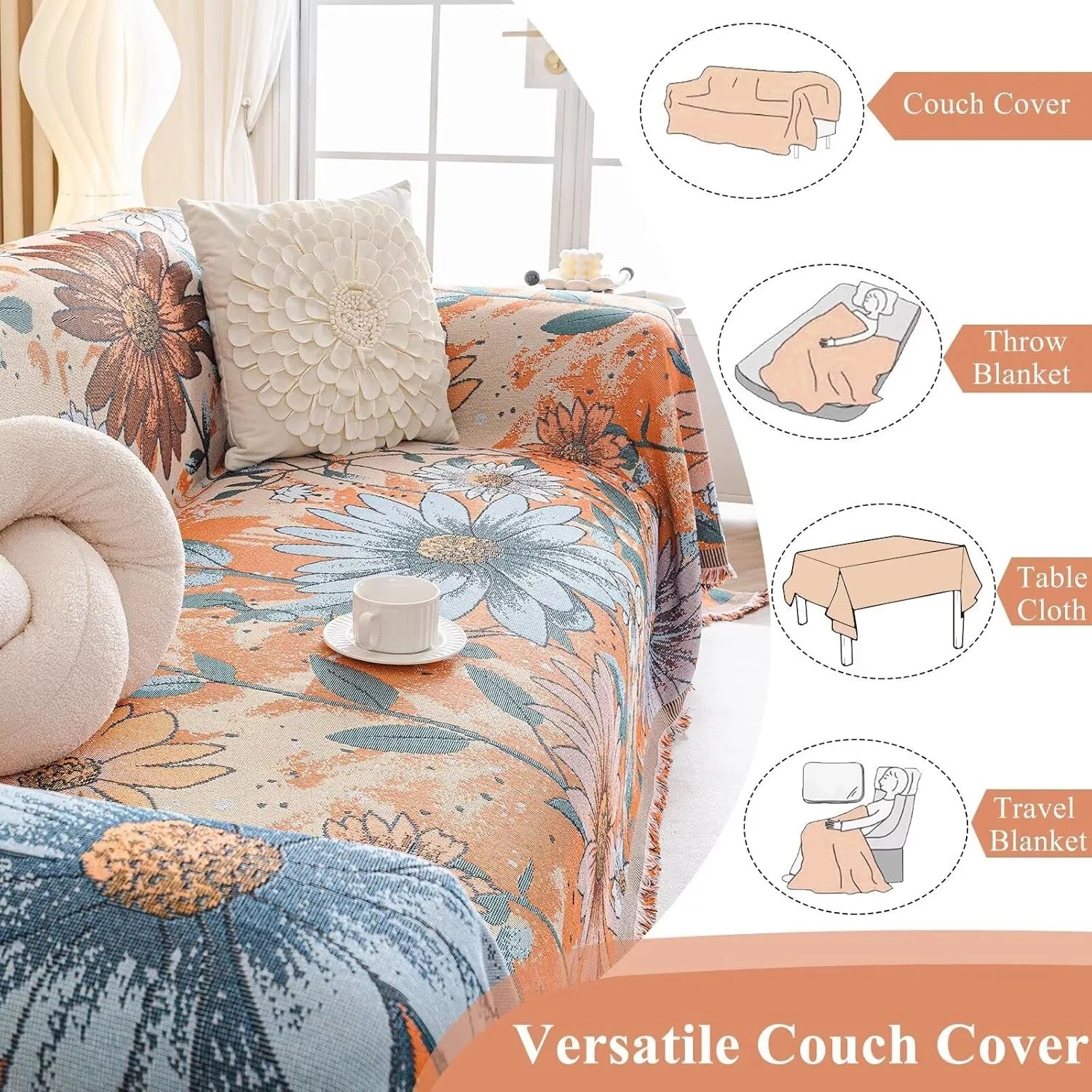 Vintage Flower Sofa Cover In Catherine