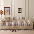 Couch Cushion Cover In Stripe Coffee