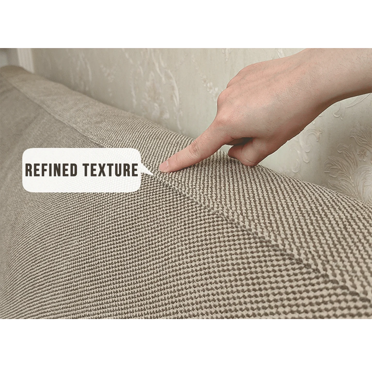 Cama de plataforma tapizada + funda para cabecero | Elara Flax 