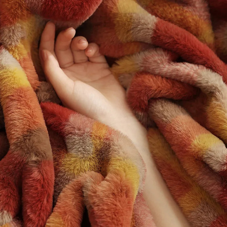 G 9016 Red Luck Grid Fur-Free Sofa Cover | Retro Plaid Custom Cover