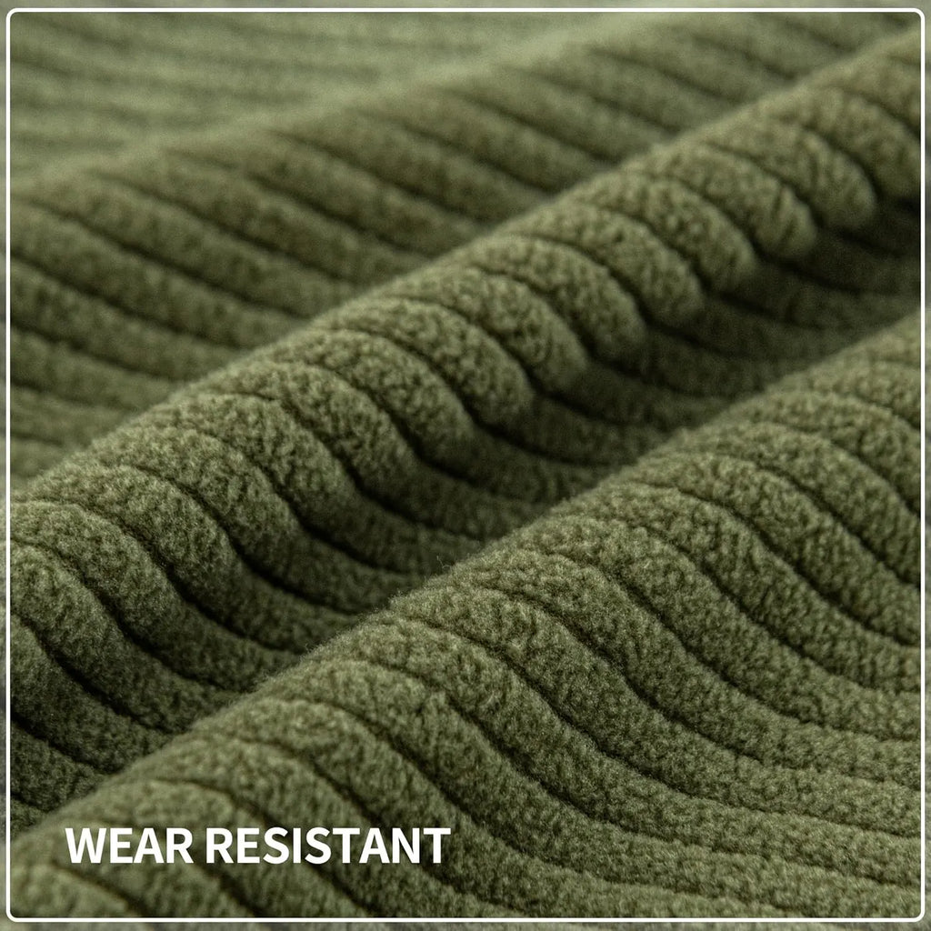 Performance Solid Striped Stretch Sofa Cushion Cover - Green