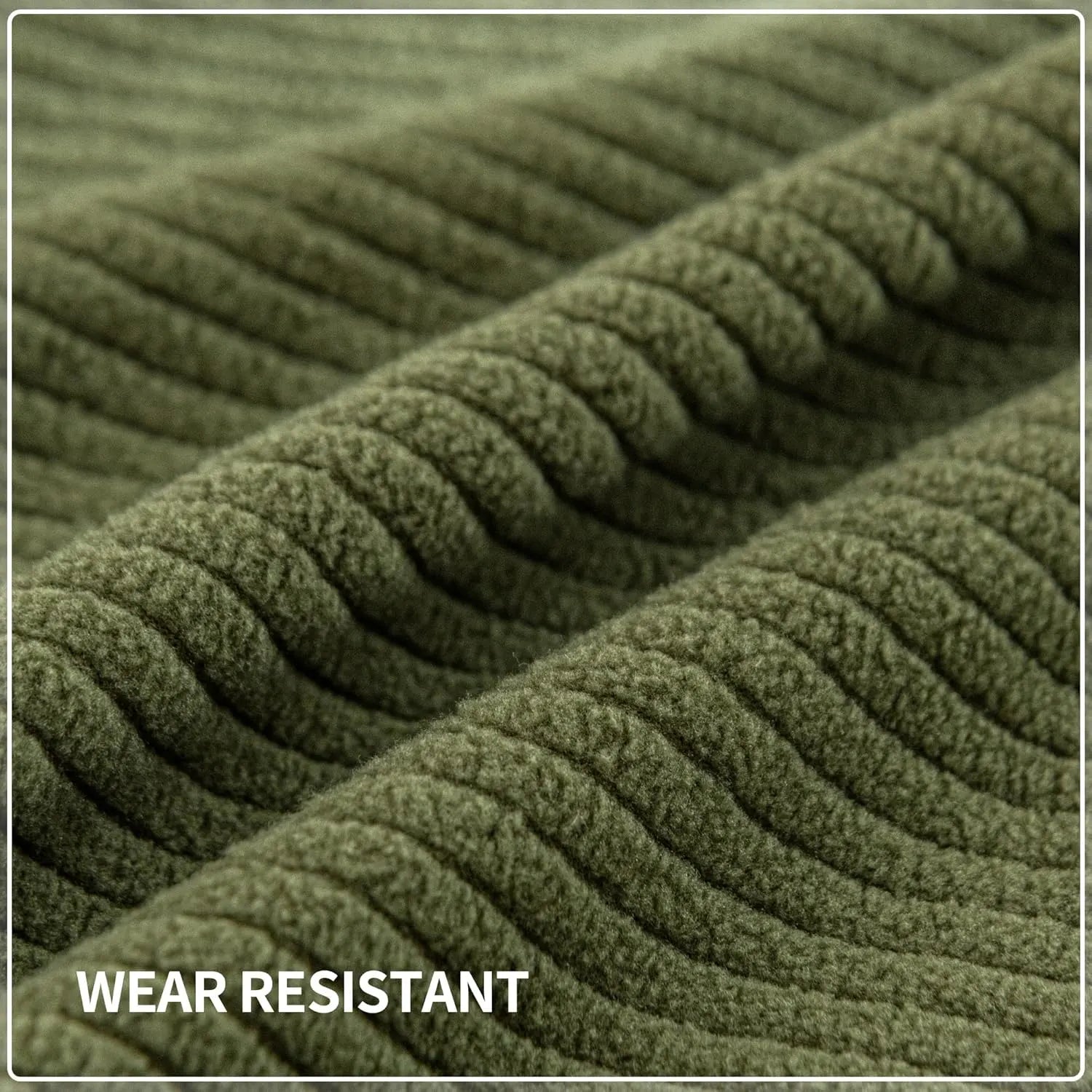 Performance Solid Striped Stretch Sofa Cushion Cover - Green