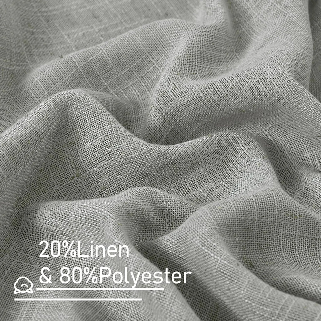 Light filtering Neutral Linen Curtain - Grey