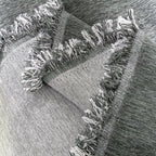 Soild Couch Cover In Tassel Dark Gray