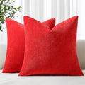 Dyed Neutral Chenille Throw Pillowcase 2 Pack - Red