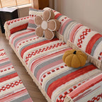 Couch Cushion Cover In Stripe Pink