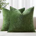 Dyed Neutral Chenille Throw Pillowcase 2 Pack - Moss Green