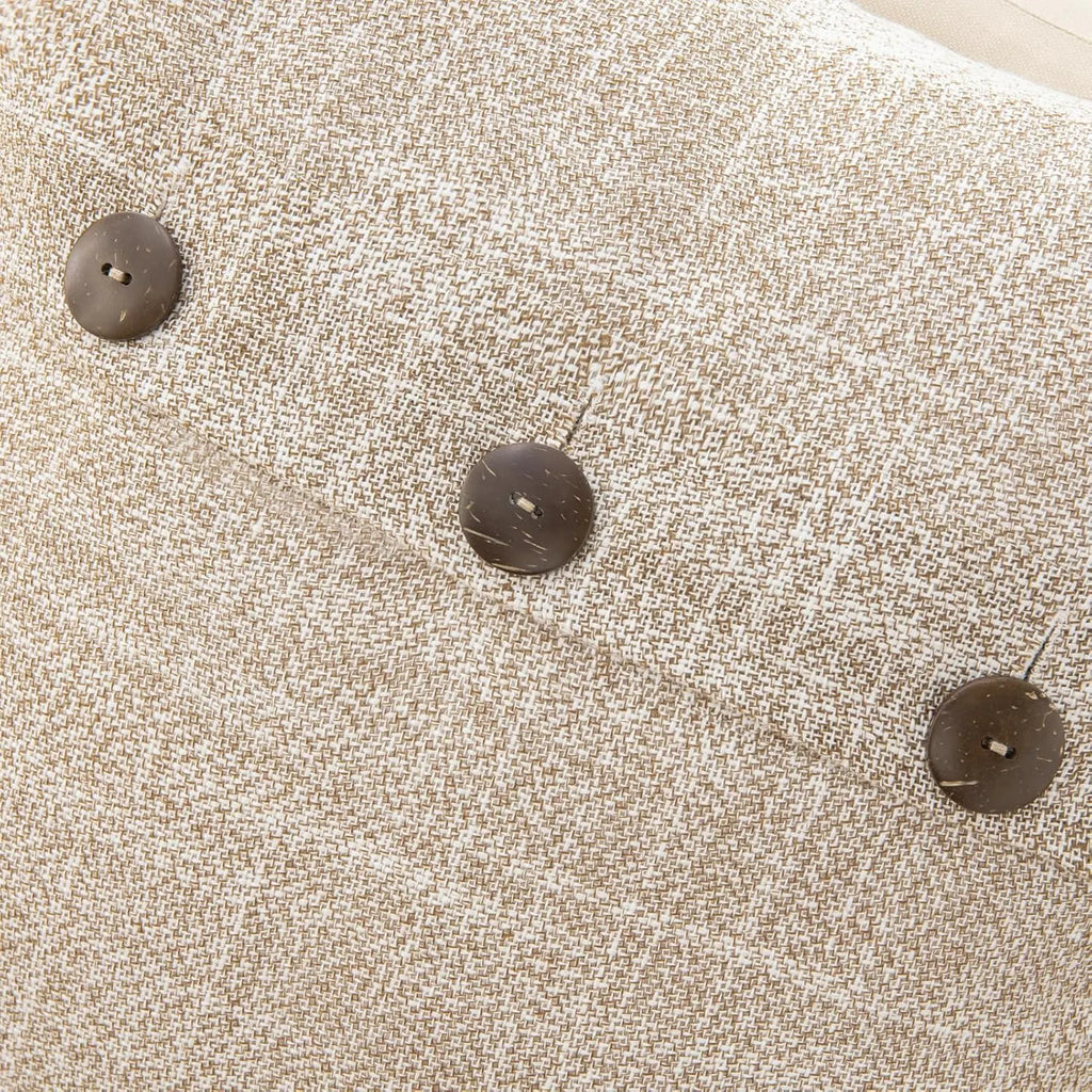 Vintage Triple Button Linen Throw Pillowcase 2 Pack - Beige