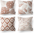 Nature Patterns Printing Throw Pillowcase 4 Pack - Caramel