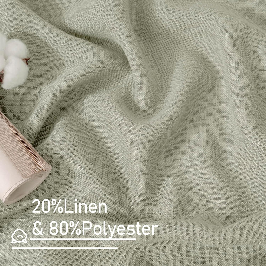 Light filtering Neutral Linen Curtain - Sage Grey