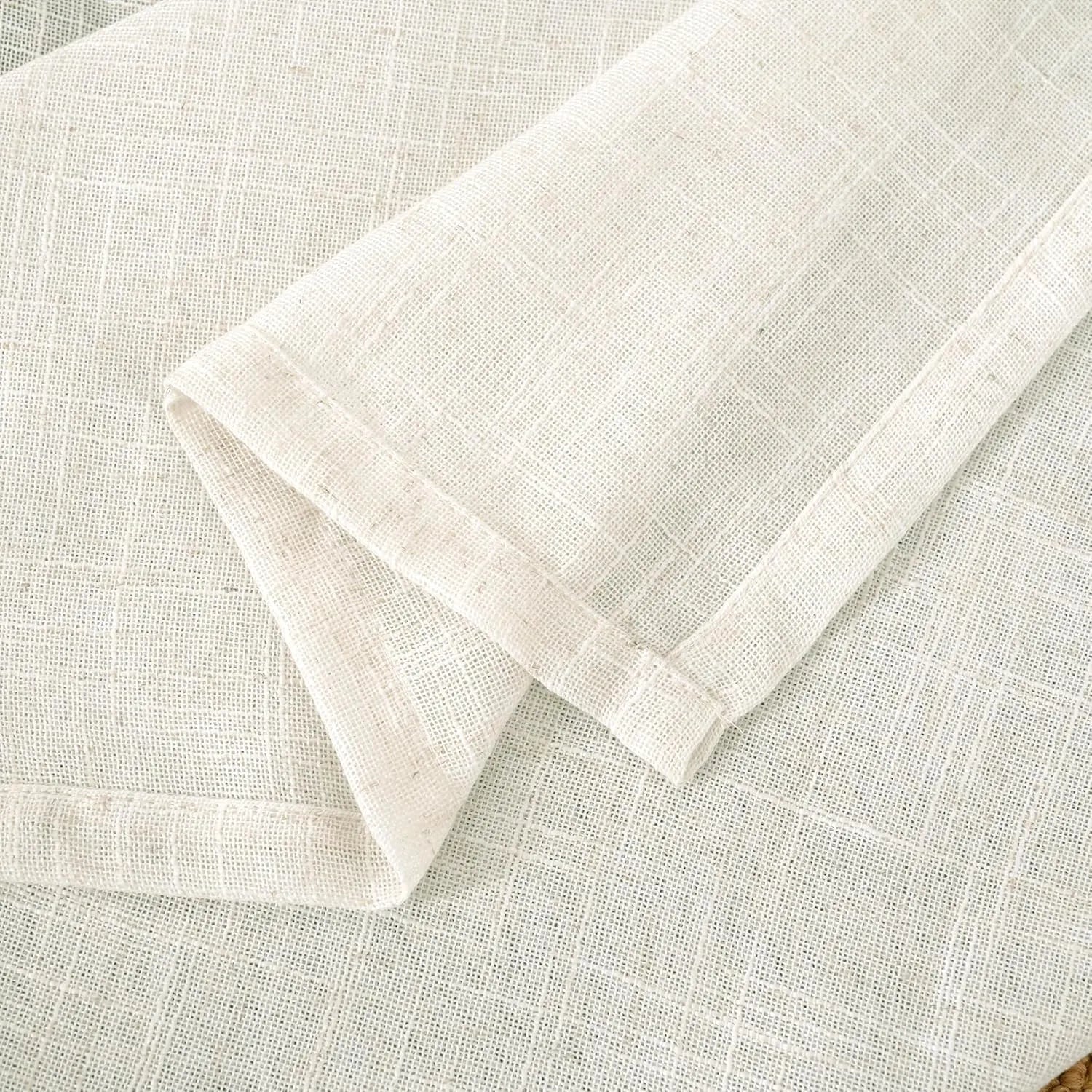 Light filtering Neutral Linen Curtain - Cream