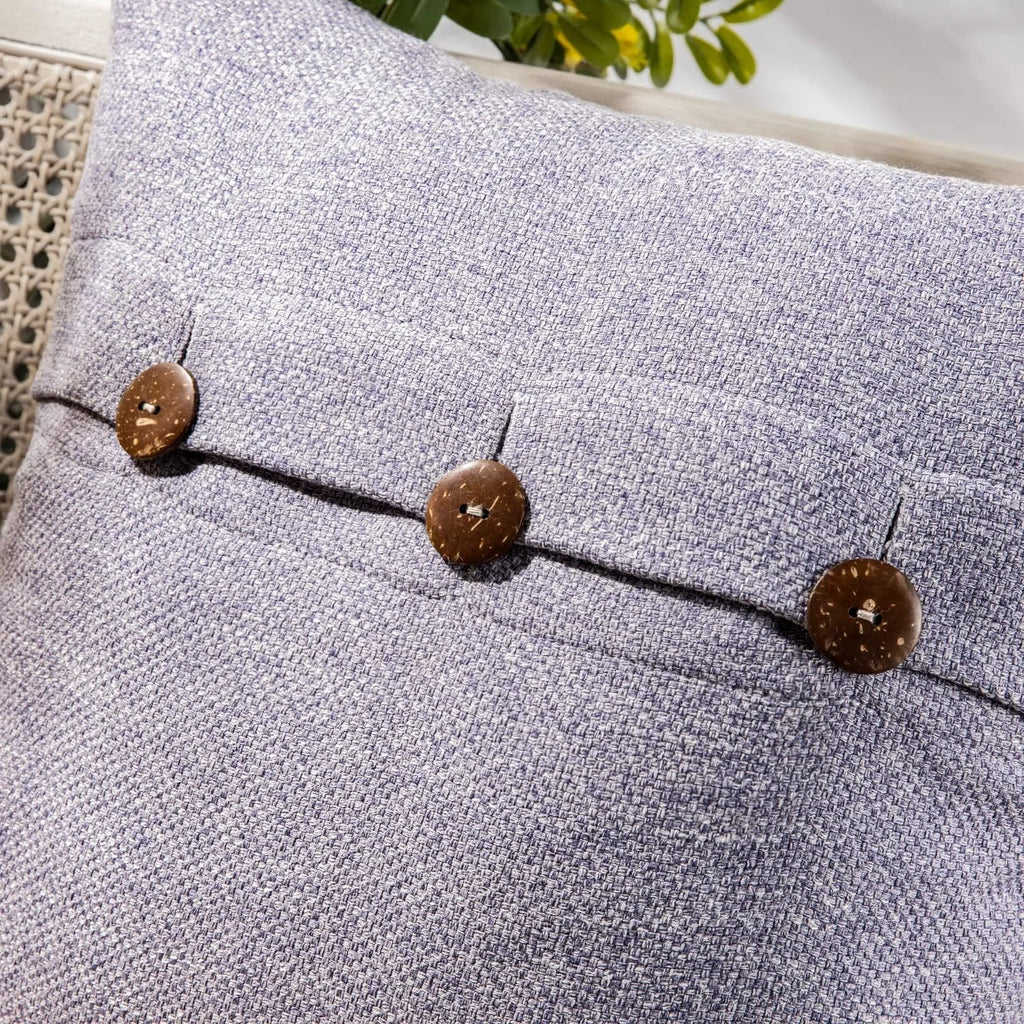 Vintage Triple Button Linen Throw Pillowcase 2 Pack - Light Purple