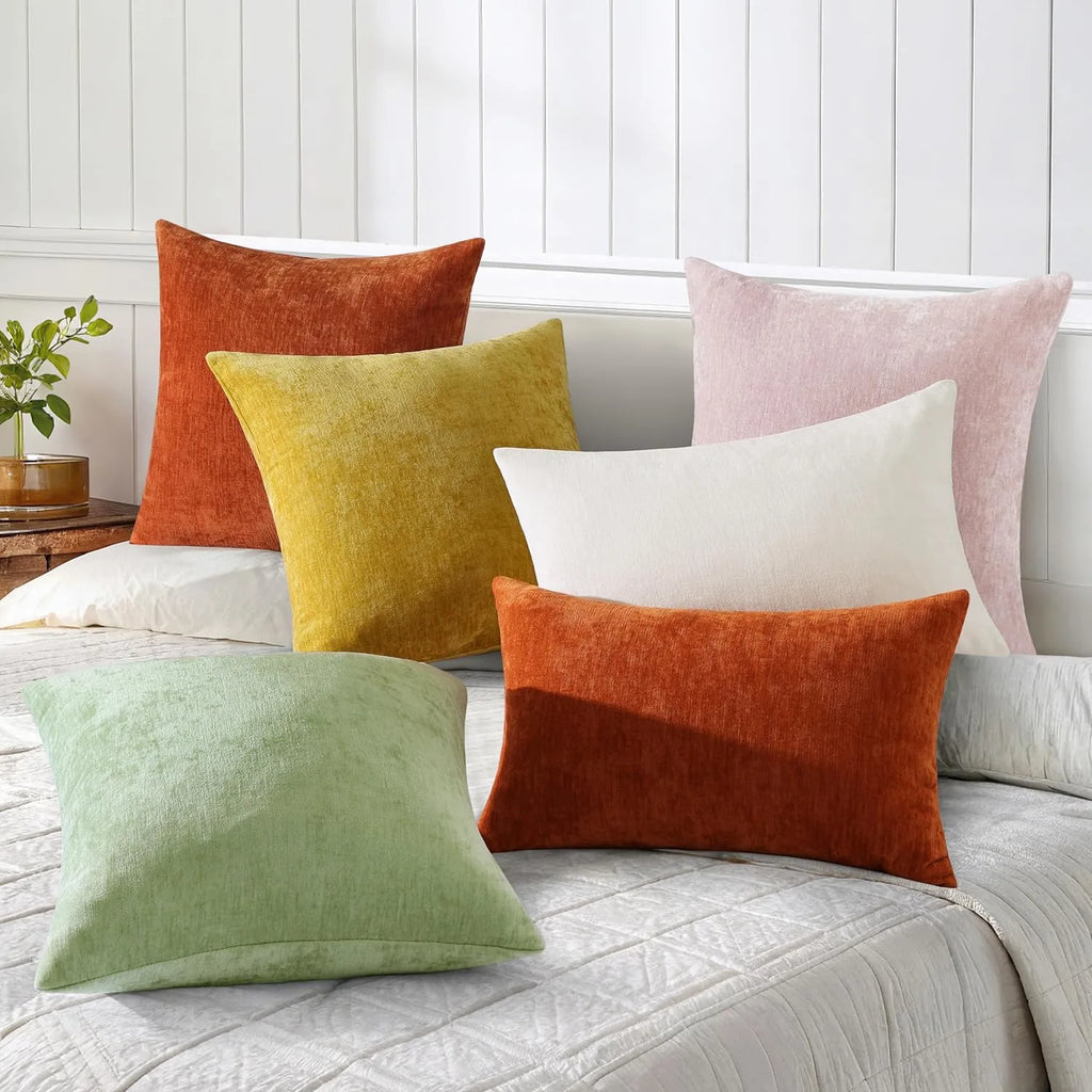 Dyed Neutral Chenille Throw Pillowcase 2 Pack - Blush Pink