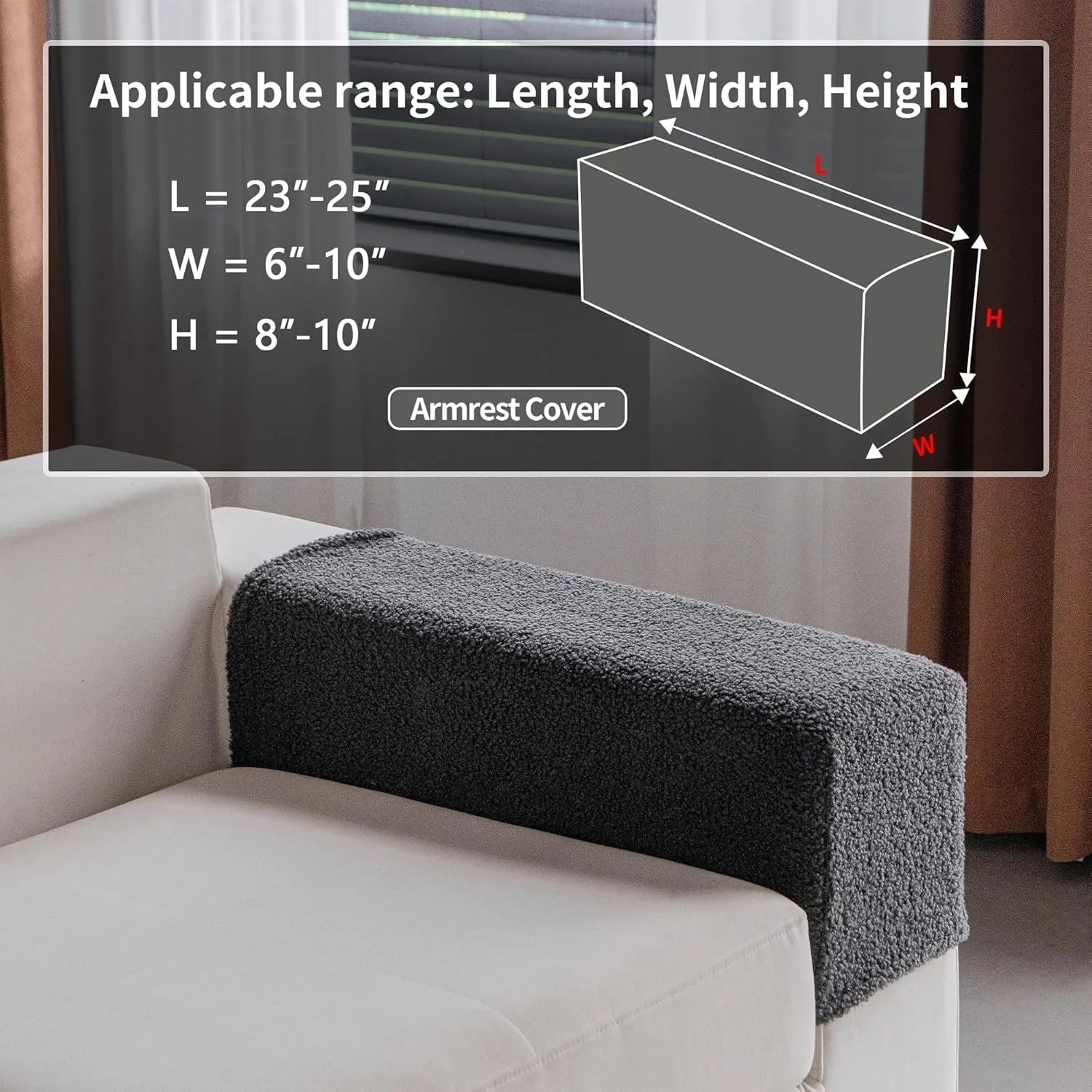Performance Solid Bouclé Stretch Sofa Cushion Cover - Dark Gray