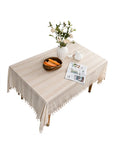 Embroidered Table Cloth for Dining Table | YM·Beige Copper Coin Hollow·Ins