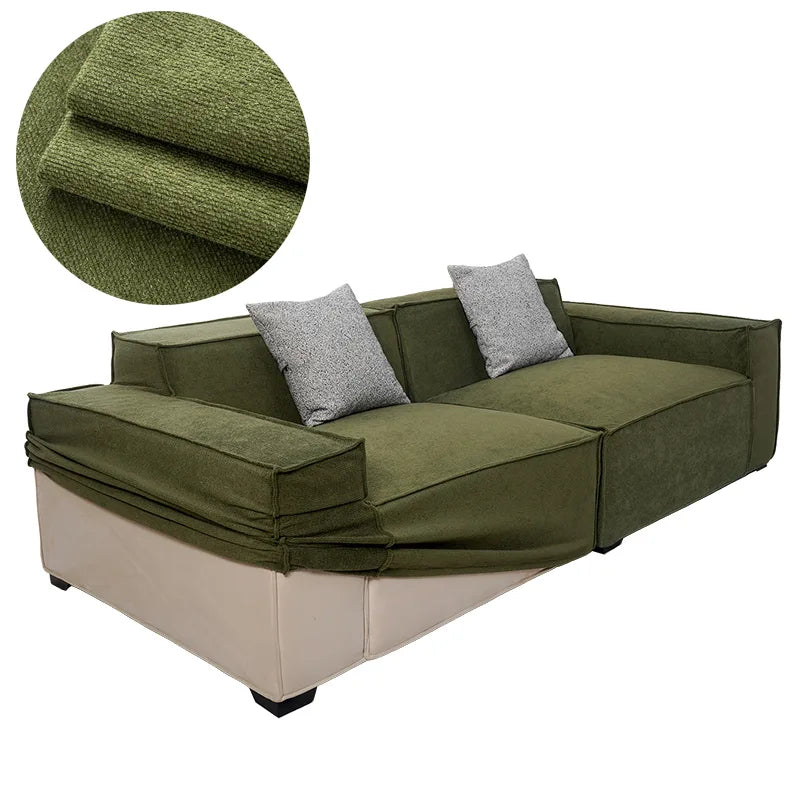 Custom Sofa Slipcover | Performance Antimicrobial Chenille - Verdant Relic