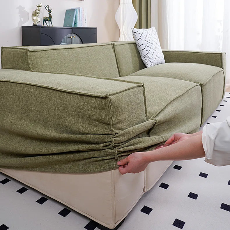 Custom Sofa Slipcover | Elara Basic - Matcha Mist