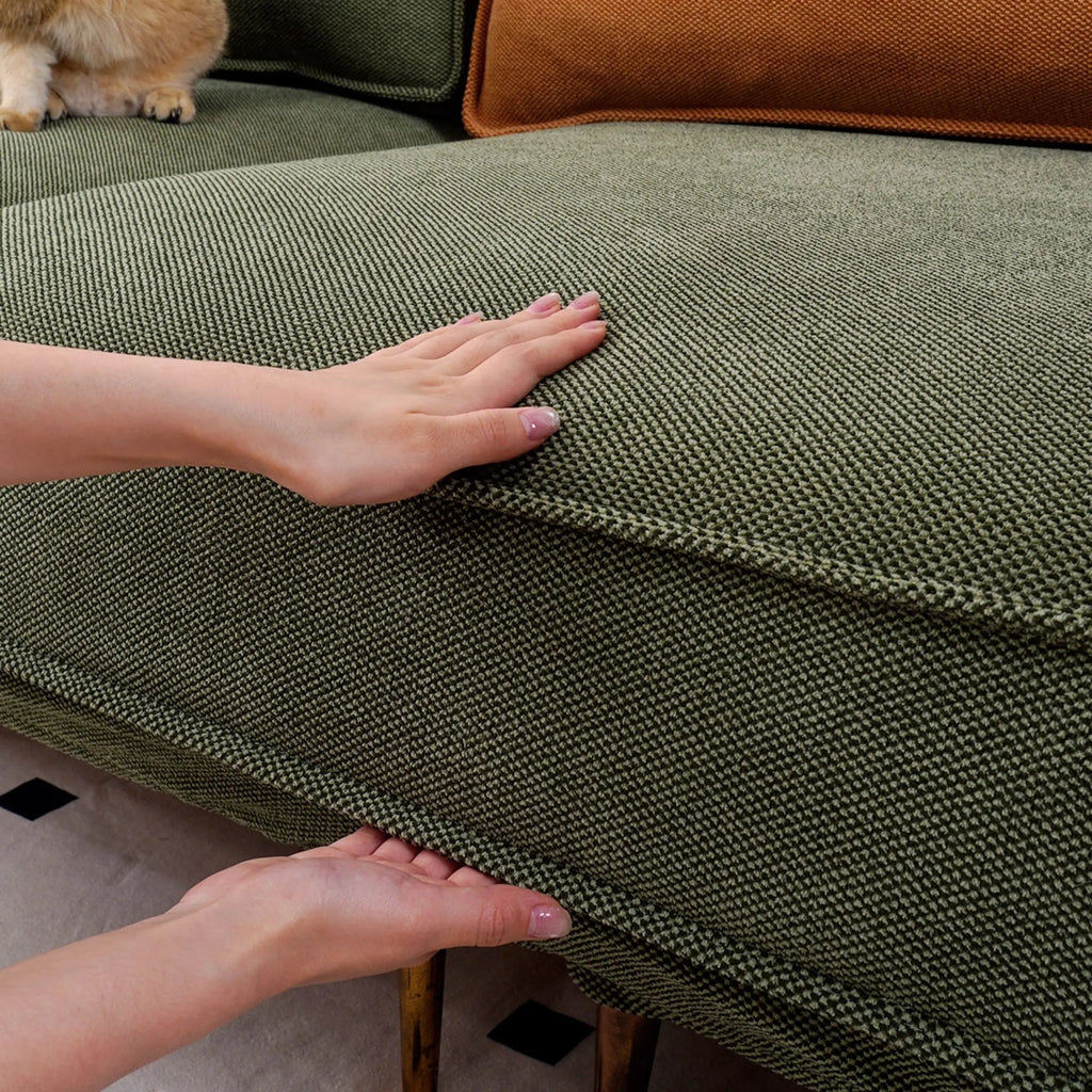 Custom Individual Cushion Sofa Slipcover | Marlowe Collection - Olive Moss