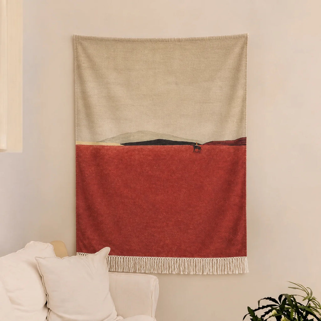 A leisurely horseback ride · Custom Woven Blanket
