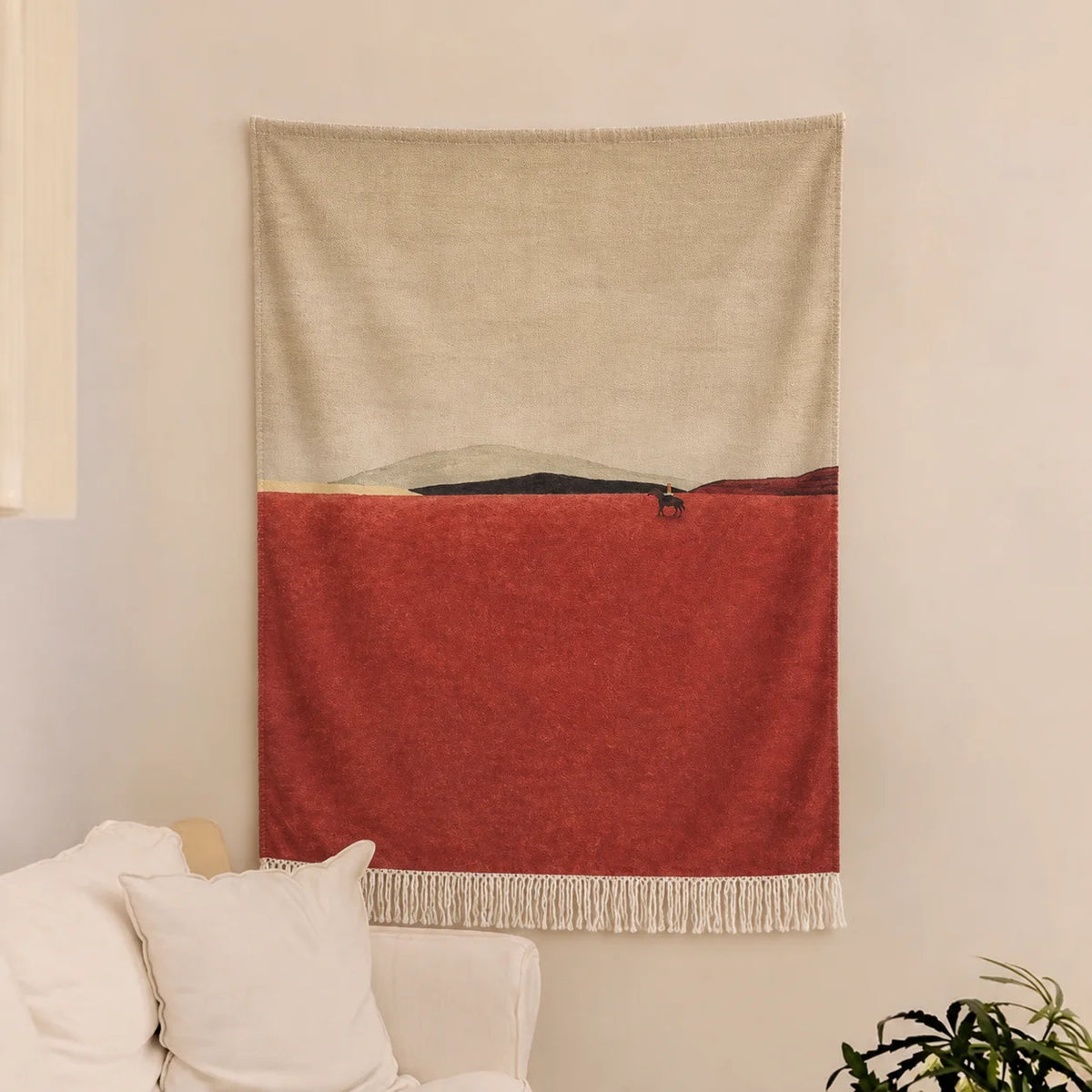 A leisurely horseback ride · Custom Woven Blanket